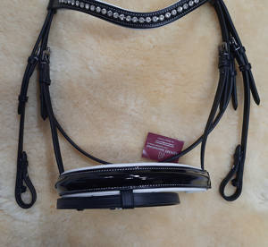 Ciselure claville en cuir à manivelle de cheval, avec bracelet blanc doux rembourré et couvre-chef rembourré et Flash, de qualité supérieure - Product Image 4