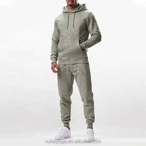 High Quality Heavyweight Cotton Hoodie and Sweatpants Set Plain Blank Unisex Custom Sport Fleece <b>Mens</b> Sweatsuits Tracksuit Set - Product Image 1