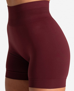Women's Custom Made Embroidered Casual High Waist Polyester/Spandex Knitted Biker Shorts Breathable Quick Dry Solid Color 120 g - Product Image 1