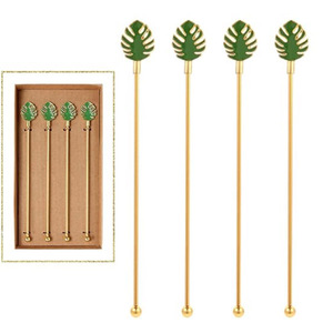 Agitadores de Cóctel Metálicos con Diseño de Búho, Clásicos de Latón, Juego de 4 Agitadores de Barra Metálicos con Cabeza de Búho - Product Image 6