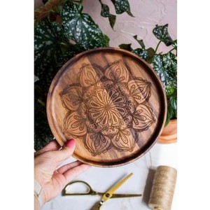 Hand-Painted Acacia Wood Round <b>Table</b> | Vintage Wooden Accent <b>Table</b> Wholesale - Product Image 3