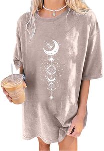 T-shirt 100% Coton Vintage Délavé pour Femme, Coupe Oversize, Col Rond, Épaules Tombantes, Style Streetwear, Effet Délavé à l'Acide, Personnalisé, Anti-plis - Product Image 5