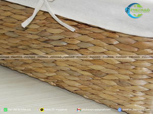Handcrafted WATER HYACINTH STORAGE <b>BASKET</b> <b>Large</b> Laundry Hamper with Metal Frame Vietnam Home Decor - Product Image 2