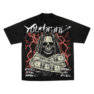 Camiseta Oversize de Hombre Estilo Streetwear Personalizada, 250 Gsm, con Pedrería, Efecto Desgastado, Lavado Ácido, Corte Cuadrado, Vintage - Product Image 5