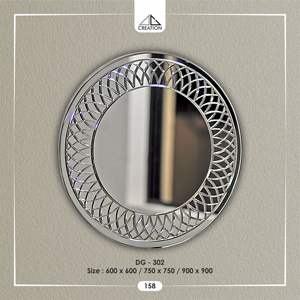 Cette magnifique pièce est un miroir mural rond à rainures en V, une véritable déclaration d'élégance classique et de design moderne. - Product Image 4