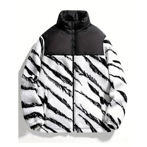 Chaquetas Acolchadas Casuales de Forro Polar para Hombre, Chaqueta de Plumón para Exteriores, Cuello Alto, Invierno, Poliéster, Estampado, para Hombre - Product Image 1