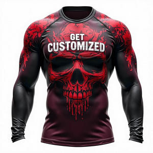 Men's Gym MMA <b>Surf</b> Rash Guard with Custom Logo Digital <b>Print</b> Short Sleeve Breathable Quick Dry OEM Service OEM - Product Image 2