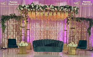 Mandap de Metal para interiores de boda único, vela moderna Chuppah, encendido de cristal, configuración moderna, decoración asiática de boda - Product Image 5