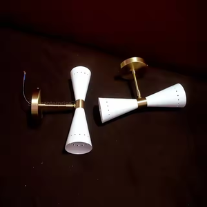 Aplique de Pared Moderno de Latón y Cristal, Lámpara de Pared LED de Estilo Mid-Century, Par de Luces Blancas Cálidas de 2700K para Sala de Estar, Hotel, Oficina en Casa - Product Image 2