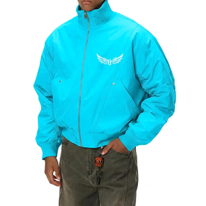 Chaqueta Beige para Hombre, Cuello Alto, Logotipo Bordado, Cierre de Cremallera, Estilo Casual para Otoño - Product Image 6