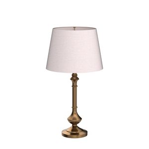 Classic Antique Brass Table Lamp Gold Finish with Fabric Shade LED Included Home Bedroom <b>Bedside</b> Lighting Solution - Product Image 1