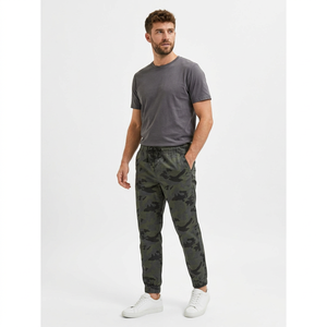 <b>Men's</b> Camouflage Mid Jogger Sweatpants Elastic Drawstring <b>Cuffed</b> Casual Pants Lightweight Polyester OEM Breathable Eco-Friendly - Product Image 3