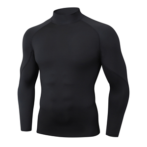 Haut de compression respirant à col montant pour homme, manches longues, performance athlétique, entraînement fitness - Product Image 2