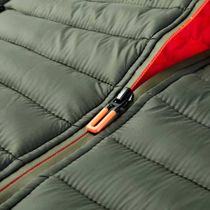 Premium Quality Men's Green Stand Collar Puffer Vest Zipper Closure Solid Color Windproof Casual Outerwear Polyester Wadding - Product Image 6