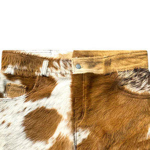 Pantalones Cortos de Cuero con Estampado de Piel de Vaca de Lujo para Hombre, Estilo Occidental, Diseño de Moda Urbana, Pantalones Cortos de Cuero - Product Image 4