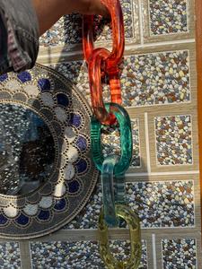 Sculptures murales suspendues en maillons de chaîne en résine multicolore, ornements créatifs pour la maison et le jardin, décoration suspendue - Product Image 2
