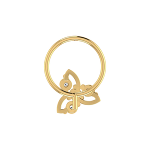 AJRETAIL Bijou de piercing ethnique pour femme en or 14 carats, design pétale prismatique, diamant naturel 0,08 ct, clou de nez - Product Image 5