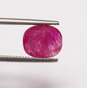 พลอยทับทิมพม่าธรรมชาติสีแดง ไม่ผ่านการอบอุ่น รูปทรงวงรี สำหรับทำแหวน - Product Image 1