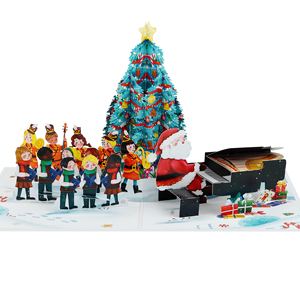 <b>Christmas</b> Pop Up Greeting <b>Card</b> Handmade Paper 3D Music Lighted <b>Musical</b> Holiday Gift Decor for Family Kids - Product Image 5