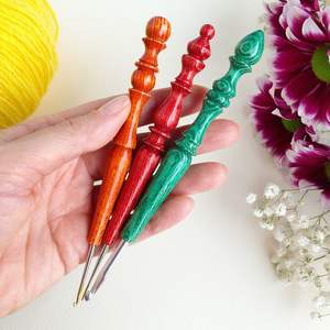 Premium Professional Crocheting <b>Set</b> Wooden and Resin <b>Crochet</b> <b>Hook</b> for Needlework - Product Image 1
