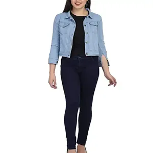 Veste en jean longue extensible pour femme, en coton, pour l'hiver, veste en jean camouflage tendance pour femme - Product Image 2