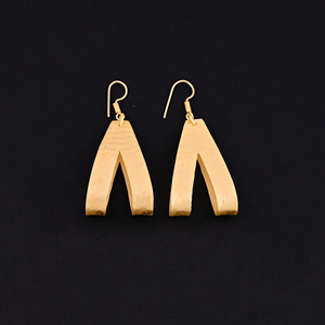 ต่างหูแฟชั่นทรงหยดน้ำชุบทองสำหรับผู้หญิง ขนาด 59x21 มม. - Product Image 2