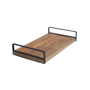 Bandeja de Servir Rectangular de Estilo Rústico, de Madera y Hierro Pulido, Ecológica, para Fiestas - Product Image 6