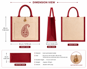 Dual Color Laminated Jute Tote <b>Bag</b> Eco Friendly Reusable Shopping <b>Bag</b> Custom Logo Printed Promotional <b>Gift</b> <b>Bag</b> Rope Button - Product Image 5