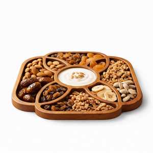 Bandeja de Servir de Madera Biodegradable de la Mejor Calidad para Centro de Mesa de Restaurante y Hotel, Tazón para Frutos Secos, Exhibición de Alimentos en Mesa - Product Image 1