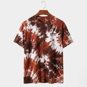 T-shirt unisexe en coton tie-dye rétro pour homme, coupe oversize décontractée, streetwear d'été, col rond, motif graphique, style ample urbain - Product Image 1