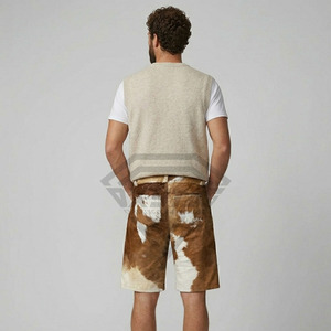 Premium Cowhide Hair on Leather Shorts Genuine Animal <b>Fur</b> Men's Luxury Streetwear Fashion Shorts Custom crafted Leather Bottoms - Product Image 4