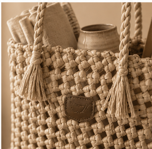 KOTTRAVAI Handwoven Folk Art Woven <b>Straw</b> Eco-Friendly Beach Tote <b>Bag</b> From Tamil Nadu Casual Shoulder <b>Bag</b> for Shopping & Travel - Product Image 3