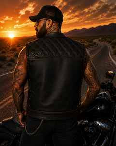 Gilet de motard en cuir véritable écologique pour homme, col montant, empiècements matelassés, poches, motif cachemire, fermeture éclair, vêtement d'extérieur hiver - Product Image 5