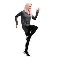Ensemble Burkini 2 Pièces Modeste à Manches Longues et Coupe Haute pour Femme avec Hijab, Séchage Rapide, Logo Personnalisé, UPF50+, Écologique