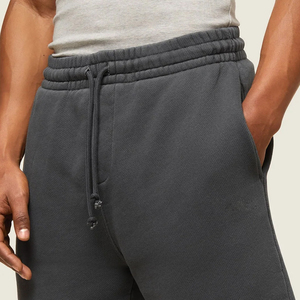 Men's Casual 100% Cotton Solid Eco-Friendly Quick Dry Breathable Mid Waist Drawstring Fleece Fabric Sweat <b>Shorts</b> - Product Image 4