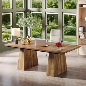 63-Inch Modern Simple Executive <b>Desk</b> <b>Large</b> Office Double Pedestal Computer Workstation Writing Table for Conference Use - Product Image 3