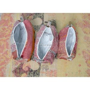 Beautiful vintage Kantha Floral Printed Quilted Cosmetic 3-pouch set For <b>Toiletry</b> Pouch For Women Travel Cosmetic Bags And Cases - Product Image 5