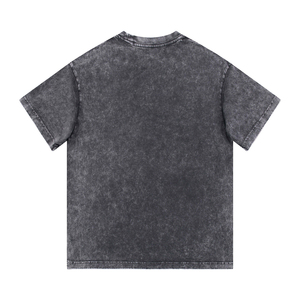 Fournisseur OEM de vêtements streetwear, faibles MOQ, t-shirts en coton coupe ample à épaules tombantes avec impression graphique personnalisée délavée à l'acide, vêtements de sport et d'entraînement - Product Image 2