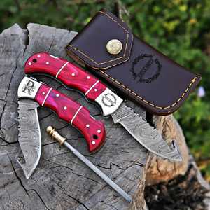 ผู้ผลิตมีดพับ Damascus Back Lock Pocket Knife จำนวนมาก มีดพับ EDC ขายส่ง มีดล่าสัตว์ มีดตั้งแคมป์ ผู้ส่งออก - Product Image 1