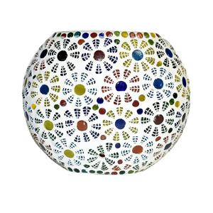 Portavelas de cristal mosaico hecho a mano con diseño de florero - Product Image 4