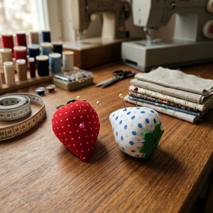 AA0283 Strawberry <b>Pin</b> Cushion | Hand <b>Sewing</b> Accessories|Strawberry Shape Cloth <b>Pin</b> Cushion With Colorful <b>Pins</b> <b>Sewing</b> Accessory - Product Image 4