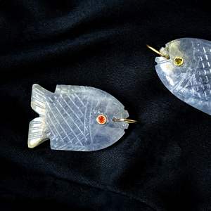 Colgante de Pez Iolite AAA, Plata 925, Collar de Piedras Preciosas Hecho a Mano, Amuleto de Cristal Curativo Tallado a Mano, Joyería de Lujo de Moda al por Mayor - Product Image 3