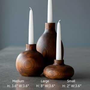 Juego de Portavelas Cónicos de Madera Hechos a Mano para Decoración del Hogar y Bodas - Product Image 2