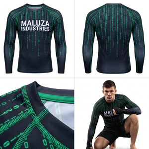 Maillot de compression athlétique personnalisé à manches longues, sublimé, pour BJJ et grappling, haute élasticité, pour fitness et gym - Product Image 5
