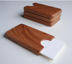 Natural Wood Business Card Case Display Manufacture Custom Made Promotional <b>Pad</b> Name Card Holder - Product Image 1