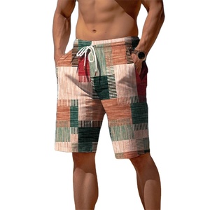กางเกงขาสั้นซับเหงื่อสำหรับผู้ชายกางเกงขาสั้นชายหาดกางเกงขาสั้นผ้าเทอร์รี่เอวยางยืดมีเชือกผูกพิมพ์ลายกราฟิกลายสก๊อตระบายอากาศได้ดีกางเกงขาสั้นนุ่มใส่ได้ทุกวัน - Product Image 2