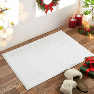 Tapis de bain moderne, écologique, couleur unie, imperméable, antidérapant, épais, 100% coton, 50x70cm, lavable en machine, antidérapant, en caoutchouc - Product Image 2