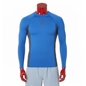 Chemises de compression respirantes pour hommes imprimées par transfert thermique personnalisé, conception OEM, Rash Guard MMA à manches longues en Spandex/Polyester - Product Image 4