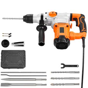 Trapano a percussione elettrico SDS Plus da 1 1/8 pollici per impieghi gravosi con 3 punte piatte/a scalpello - Product Image 1