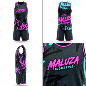 ชุดเสื้อบาสเก็ตบอล MALUZA Asphalt Vandal แบบสั่งทำพิเศษ ผ้าตาข่ายพิมพ์ลายแบบ Sublimation สไตล์สตรีท อเมริกา ยุโรป - Product Image 6
